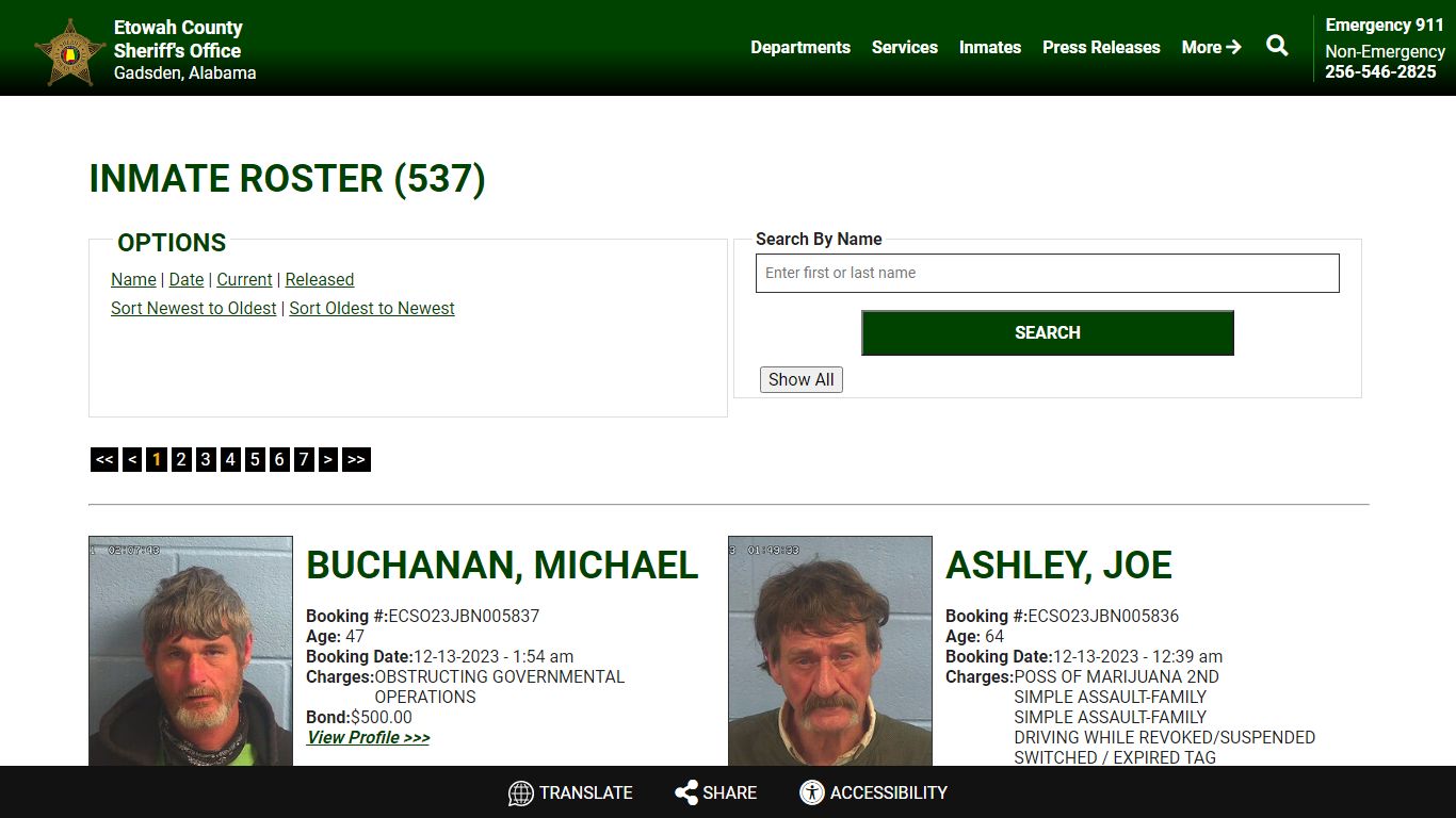 Inmate Roster - Current Inmates Booking Date Descending - Etowah County ...